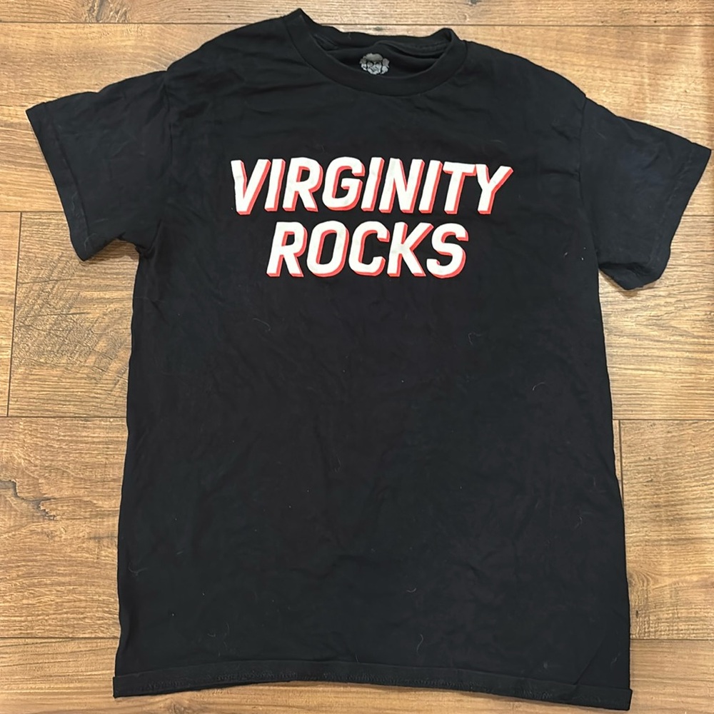 “Virginity Rocks” Black Tee